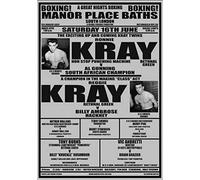 The Shizzle Print Co Vintage Retro Boxing Poster Ronnie Kray vs Al Gunning Reggie Kray vs Billy Ambrose - Metal - 6" x 8" (15 x 20cm)