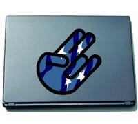 The Shocker Hand Decal Sticker Laptop skin 210x144 mm black Outline with Flag Micronesia-Mikronesien