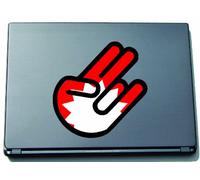 The Shocker Hand Decal Sticker Laptop skin 210x144 mm black Outline with Flag Nepal-Nepal