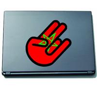 The Shocker Hand Decal Sticker Laptop skin 210x144 mm black Outline with Flag Tunisia