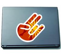 The Shocker Hand Decal Sticker Laptop skin 210x144 mm white Outline with Flag Macedonia-Mazedonien