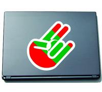 The Shocker Hand Decal Sticker Laptop skin 210x144 mm white Outline with Flag Maldive Islands-Malediven