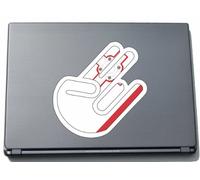 The Shocker Hand Decal Sticker Laptop skin 210x144 mm white Outline with Flag Malta-Malta