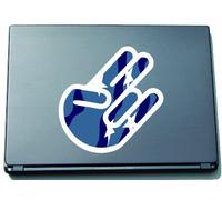 The Shocker Hand Decal Sticker Laptop skin 210x144 mm white Outline with Flag Micronesia-Mikronesien