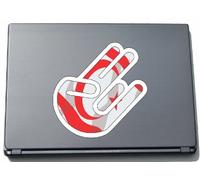 The Shocker Hand Decal Sticker Laptop skin 210x144 mm white Outline with Flag North Cyprus-Nord-Zypern