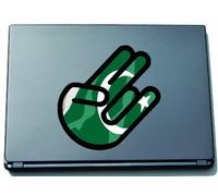 The Shocker Hand Decal Sticker Laptop skin 210x147 mm black Outline with Flag Pakistan-Pakistan