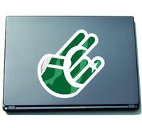 The Shocker Hand Decal Sticker Laptop skin 210x147 mm white Outline with Flag Pakistan-Pakistan