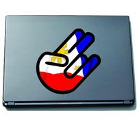 The Shocker Hand Decal Sticker Laptop skin 210x153 mm black Outline with Flag Philippines-Philippinen