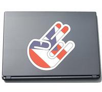 The Shocker Hand Decal Sticker Laptop skin 210x156 mm white Outline with Flag Puerto Rico-Puerto Rico