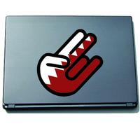 The Shocker Hand Decal Sticker Laptop skin 210x157 mm black Outline with Flag Qatar-Katar
