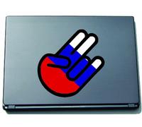 The Shocker Hand Decal Sticker Laptop skin 210x159 mm black Outline with Flag Russian Federation-Russland