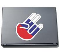 The Shocker Hand Decal Sticker Laptop skin 210x159 mm white Outline with Flag Russian Federation-Russland