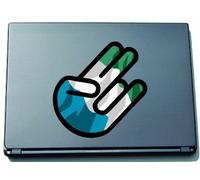 The Shocker Hand Decal Sticker Laptop skin 210x165 mm black Outline with Flag Sierra Leone-Sierra Leone
