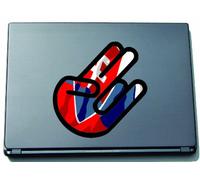 The Shocker Hand Decal Sticker Laptop skin 210x167 mm black Outline with Flag Slovakia-Slowakei