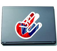 The Shocker Hand Decal Sticker Laptop skin 210x167 mm white Outline with Flag Slovakia-Slowakei