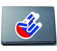 The Shocker Hand Decal Sticker Laptop skin 210x168 mm white Outline with Flag Slovenia-Slowenien