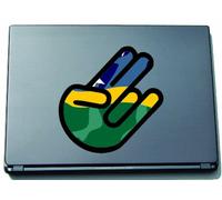 The Shocker Hand Decal Sticker Laptop skin 210x169 mm black Outline with Flag Solomon Islands-Salomon-Inseln