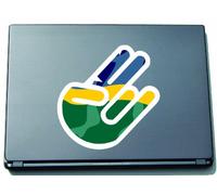 The Shocker Hand Decal Sticker Laptop skin 210x169 mm white Outline with Flag Solomon Islands-Salomon-Inseln