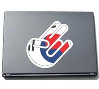 The Shocker Hand Decal Sticker Laptop skin 210x173 mm white Outline with Flag South Korea-Südkorea