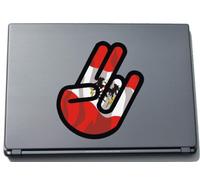 The Shocker Hand Decal Sticker Laptop skin 297x205 mm black Outline with Flag Austria
