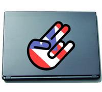 The Shocker Hand Decal Sticker Laptop skin 297x205 mm black Outline with Flag Puerto Rico-Puerto Rico
