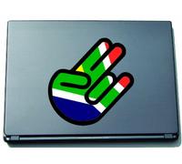 The Shocker Hand Decal Sticker Laptop skin 297x205 mm black Outline with Flag South Africa-Südafrika