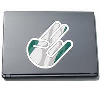 The Shocker Hand Decal Sticker Laptop skin 297x205 mm white Outline with Flag Niger-Nigeria-Nigeria