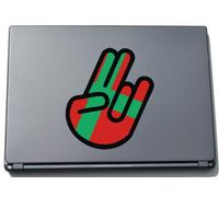 The Shocker Hand - Laptop Notebook Skin Sticker Cover Art Decal - 210x144 mm black Outline with Flag - Bornholm