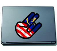 The Shocker Hand - Laptop Notebook Skin Sticker Cover Art Decal - 210x144 mm black Outline with Flag - St Lucia