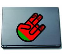 The Shocker Hand - Laptop Notebook Skin Sticker Cover Art Decal - 210x144 mm black Outline with Flag - St Kitts