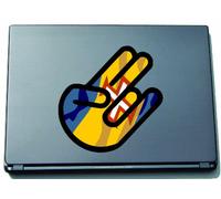 The Shocker Hand - Laptop Notebook Skin Sticker Cover Art Decal - 210x144 mm black Outline with Flag - St Helena