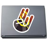 The Shocker Hand - Laptop Notebook Skin Sticker Cover Art Decal - 210x144 mm white Outline with Flag - Angola