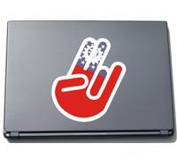 The Shocker Hand - Laptop Notebook Skin Sticker Cover Art Decal - 210x144 mm white Outline with Flag - Burma