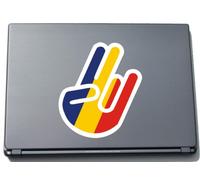 The Shocker Hand - Laptop Notebook Skin Sticker Cover Art Decal - 210x144 mm white Outline with Flag - Chad