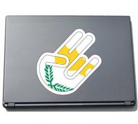 The Shocker Hand - Laptop Notebook Skin Sticker Cover Art Decal - 210x144 mm white Outline with Flag - Cyprus-Zypern