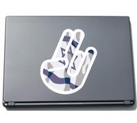 The Shocker Hand - Laptop Notebook Skin Sticker Cover Art Decal - 210x144 mm white Outline with Flag - Israel
