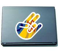 The Shocker Hand - Laptop Notebook Skin Sticker Cover Art Decal - 210x144 mm white Outline with Flag - St Helena