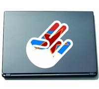 The Shocker Hand - Laptop Notebook Skin Sticker Cover Art Decal - 210x144 mm white Outline with Flag - Trinidad & Tobago