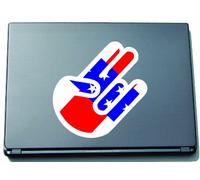 The Shocker Hand - Laptop Notebook Skin Sticker Cover Art Decal - 210x144 mm white Outline with Flag - Upper Volta