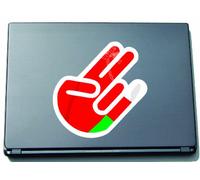 The Shocker Hand - Laptop Notebook Skin Sticker Cover Art Decal - 210x144 mm white Outline with Flag - Yemen