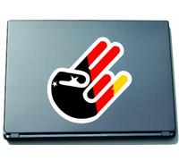The Shocker Hand - Laptop Notebook Skin Sticker Cover Art Decal - 210x144 mm white Outline with Flag - Zimbabwe