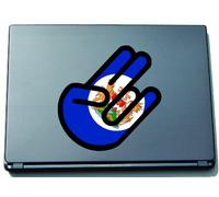 The Shocker Hand - Laptop Notebook Skin Sticker Cover Art Decal - 297x205 mm black Outline with Flag - Hong Kong-Hong Kong
