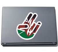 The Shocker Hand - Laptop Notebook Skin Sticker Cover Art Decal - 297x205 mm white Outline with Flag - Kenya