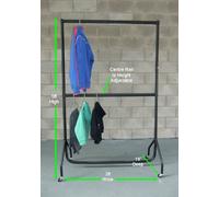 The Shopfitting Shop 3ft Long x 5ft High Double Hanging Metal Clothes Rail Wardrobe SUPER HEAVY DUTY
