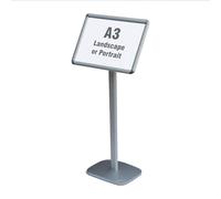 The Shopfitting Shop A3 Floor Standing Decorative Angled Display Stand for Menu Poster Information and Sign Display - Rotational Landscape or Portrait
