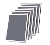 The Shopfitting Shop A4 SnapFrame Poster Holders, Picture Frame, Sign Display, Silver Aluminium, 25mm Profile, Waterproof Cover, Office, Business or Home - Pack of 5