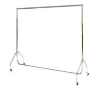 The Shopfitting Shop Heavy Duty Chrome Clothes Rail STEEL 6ft Long x 5ft High Garment Rail
