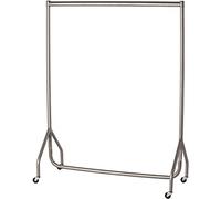 The Shopfitting Shop HEAVY DUTY SILVER GREY Clothes Rail 4ft Long x 5ft High Garment Storage Rack 32mm Steel Tube