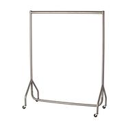 The Shopfitting Shop HEAVY DUTY SILVER GREY Clothes Rail 5ft Long x 5ft High Garment Storage Rack 32mm Steel Tube