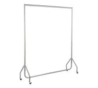 The Shopfitting Shop HEAVY DUTY SILVER GREY Clothes Rail 6ft Long x 5ft High Garment Storage Rack 32mm Steel Tube